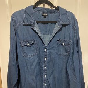 TORRID Denim Blouse Dark Wash